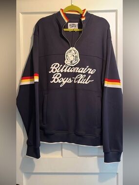 NWT Billionaire Boys Club Quarter Zip Sweatshirt Sweater in Navy XL Mens